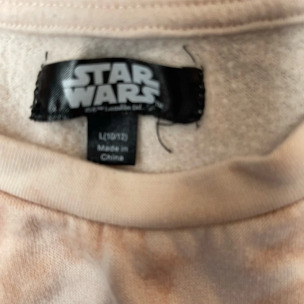 Star Wars Baby Yoda Cream and Tan Loungewear set Girls L 10/12